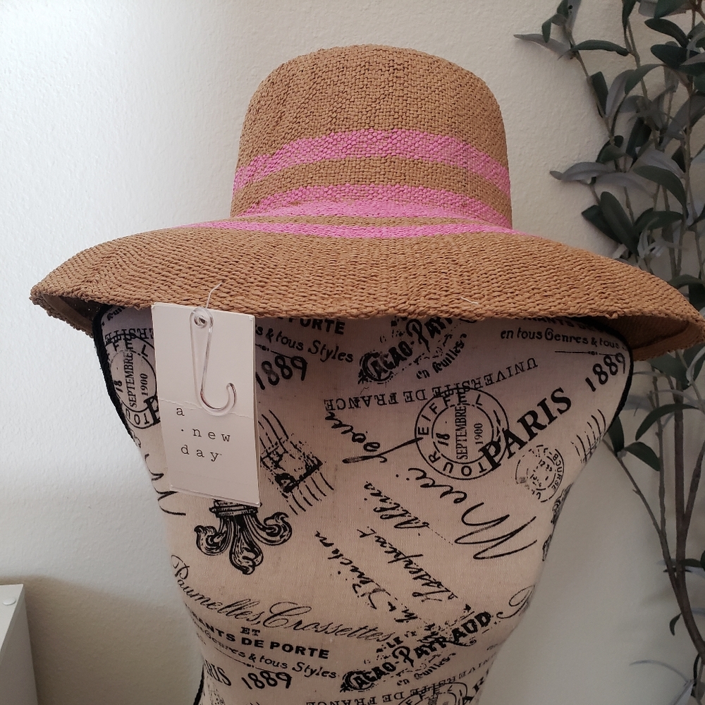 A new day floppy down brim floppy pink hat